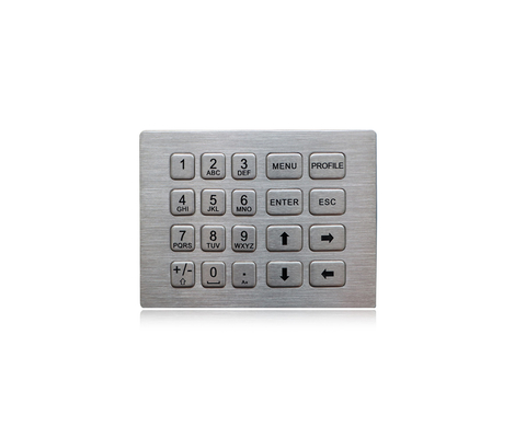 20 Keys IP65 Metal Keypad Hyper Ruggedized Piezo For Bank Machine Keypad