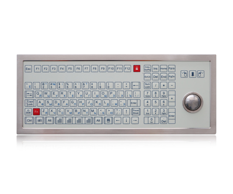 Desktop Industrial Membrane Keyboard With OMRON Key Technology And Trackball