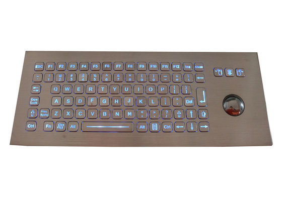 Vandal Proof Backlit Industrial Keyboard With Trackball IP67