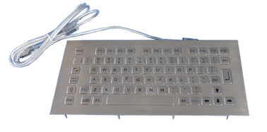 Professional Kiosk stainless steel ruggedized keyboard with FN keys , RoHS