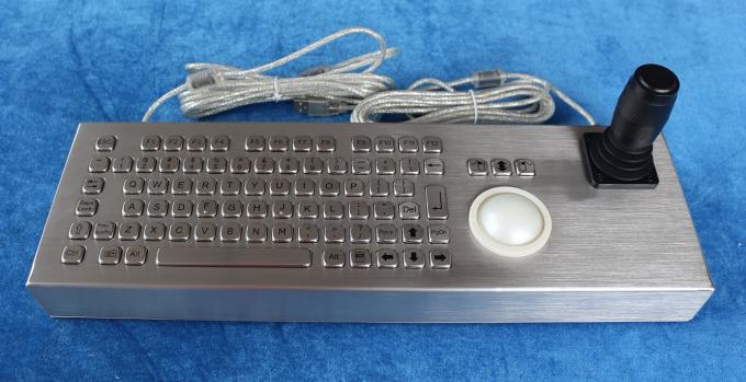 Flat Desktop Stainless Steel Keyboard Compact Format IP68 Dynamic Vandal Proof