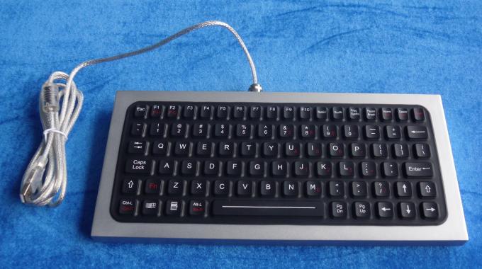 Stand Alone Desktop Industrial Keyboard Black Color With Metal Enclosure
