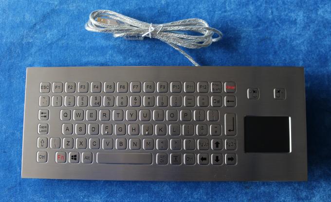 Industrial Washable Computer Keyboard With Touchpad Panel Mount Stainless Steel