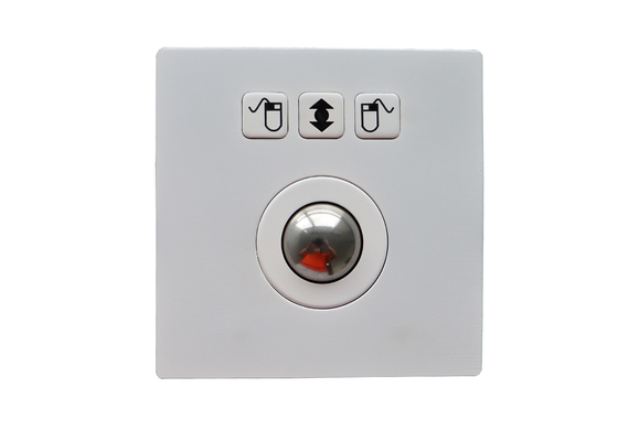 IP67 Stainless Steel Ruggedized Trackball Pointing Device White Color With 3 Mouse Buttons