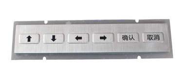 RS232 Interface IP65 6 Keys Metal Keypad , Rear Panel Mounting