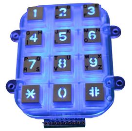 Small Die Casting Metal Keypad Dot Matrix With 12 Keys , Blacklight