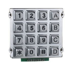 External Mini Die Casting Metal Keypad 4 X 4 Rear Panel Mounting