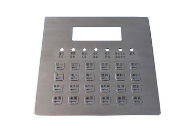 IP66 Customized 24 Keys Top Panel Mounting illuminated metal stainless steel keypad