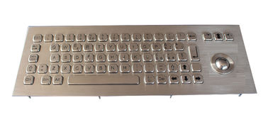IP65 dustproof long stroke industrial metal keyboard with 2 mouse buttons trackball
