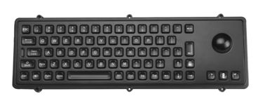 IP65 Metallic industrial metal usb keyboard with mechanical trackball and polymer keys