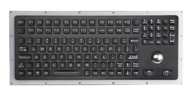 Durable Black Rear Panel Mount Ruggedized Keyboard Industrial Keyboard With Trackball