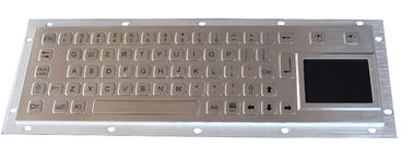 Brushed IP65 Kiosk Metal Industrial Keyboard With Touchpad  , rear panel mount