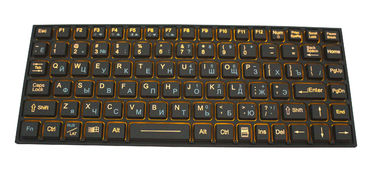 89 Keys Emc Rubber Silicone Usb Keyboard For Ruggdized Computer , Yellow Backlit