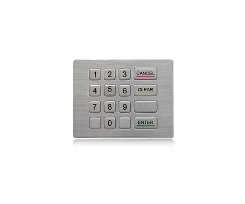 Water Proof And Vandal Proof Metal Industrial Keypad 16 Keys Compact Format ATM Keypad