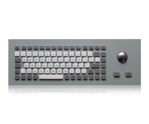 IP65 Compact Industrial Keyboard With Trackball Silicone Keys