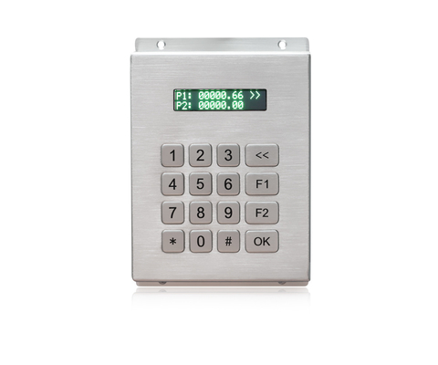 RS232 Mountable Desktop Metal Keypad Stainless Steel 2.0m Cable Length With LCD Display