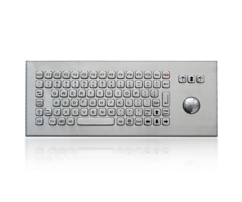 86 Keys Dynamic Washable Stainless Steel Panel Mount Keyboard With Laser Trackball