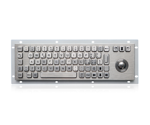 69 keys compact format IP65 static stainless steel keyboard with optical trackball