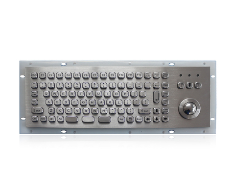 IP65 Waterproof Compact Stainless Steel Keyboards With Trackball Rugged  For Industrial Kiosk Outdoor