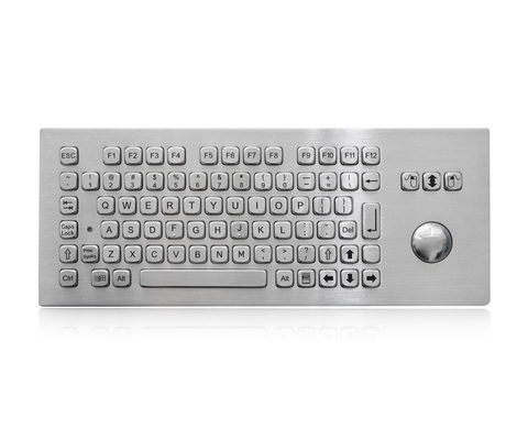 81 Keys IP65 Waterproof Metal Stainless Pc Desktop Keyboard With 38mm Trackball