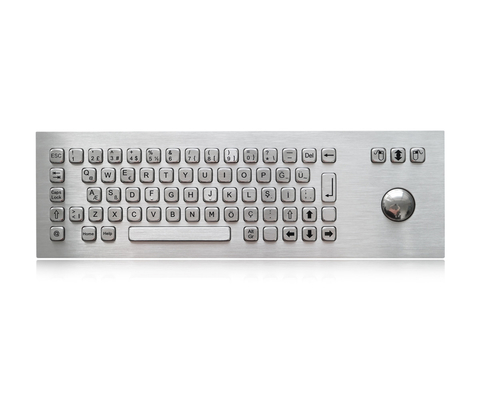 69 Keys Compact Format  IP65 Panel Mount Keyboard With 38mm Trackball USB Interface