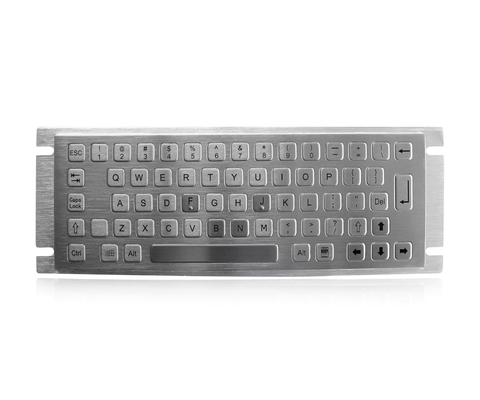 Industrial Kiosk Mini Stainless Steel Metal Keyboard With USB And Rear Panel Mounting