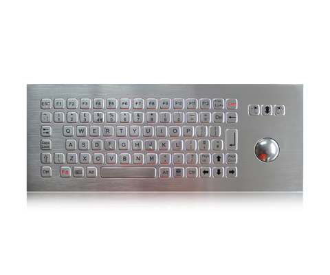 IP65 Waterproof 304 Stainless Steel Keyboard With 38mm Optical Trackball
