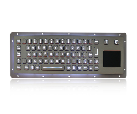 IP65 Stainless Steel Backlit USB Keyboard With Tough Touchpad