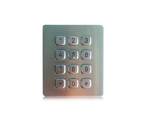 12 Keys Industrial Stainless Steel Keypad Vandal Proof Numeric Keypad For ATM