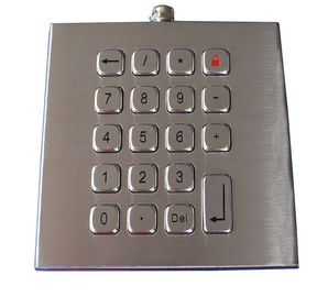 IP67 Compact Metal Keypad Brushed SS Movable Desk Top 19 Keys