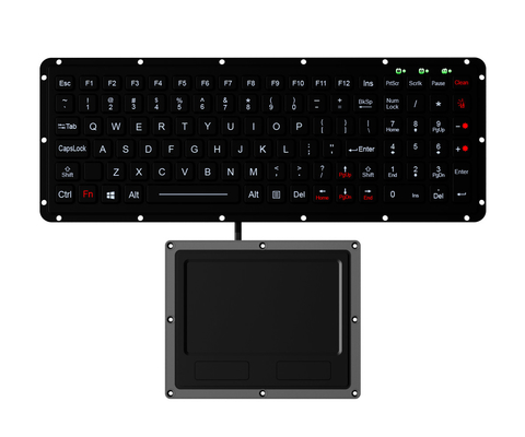 102 Keys IP65 Silicone Rubber Military Keyboard With Tough Touchpad