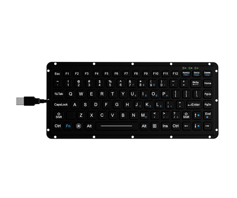 IP65 Silicone Rugged Keyboard Carbon On Gold Key Switch Technology With Backlight