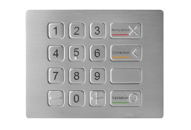 Updated Stainless Steel Metal Keypad With Bliand Dot for ATM Application in IP67 Standard