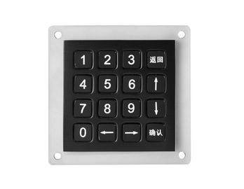 Stainless steel industrial keypad 16 keys compact format IP67 black vandal proof