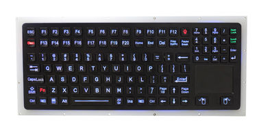 IP67 Black Marine Keyboard Backlit Vandal Resistant  Stainless Steel Rugged