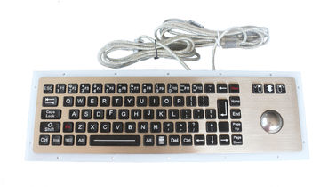 Vandal Proof Industrial Keyboard With Trackball 76 Protuberant Rectangular Keys
