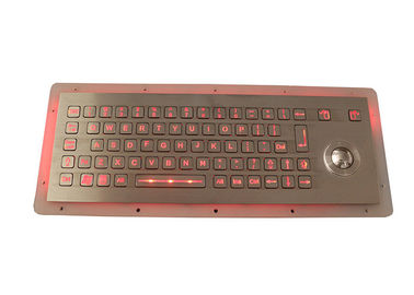 Stainless Steel Industrial Keyboard With Trackball IP67 Panel Mount 0.45mm Key Travel