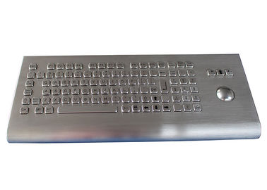 Wall Mounted Metal Keyboard IP68 Stainless Steel With Optical Trackball