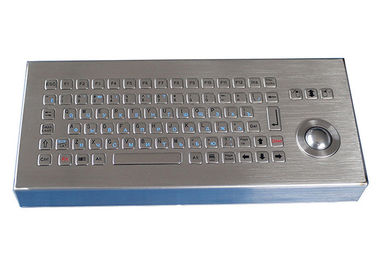IP68 86 Keys Desktop Stainless Steel Keyboard Vandal Proof With Trackball / FN Keys