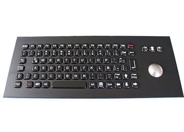 Black Industrial Customized Stainless Steel Keyboard With Trackball 86 Keys