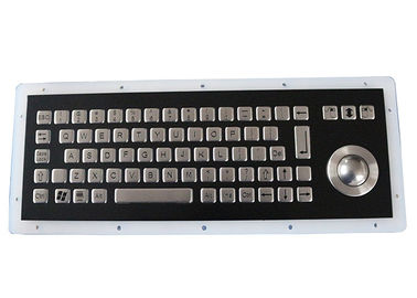 71 Keys IP67 Industrial Keyboard With Trackball Black Metal Panel Mount Stainless Steel