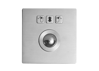 Waterproof IP67 Stainless Steel Trackball Top Panel Mounting With 3 Mouse Buttons