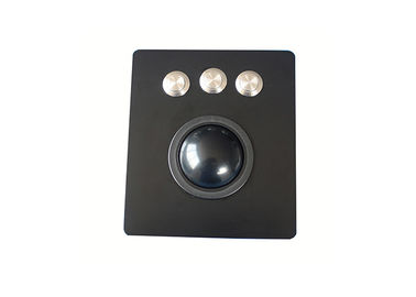 Mechanical Trackball Industrial Pointing Device Vandal Proof With Black Titanium Plate