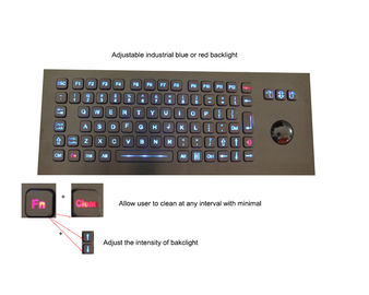Panel Mounted Metal Rugged Keyboard With Backlit USB Optical Trackball