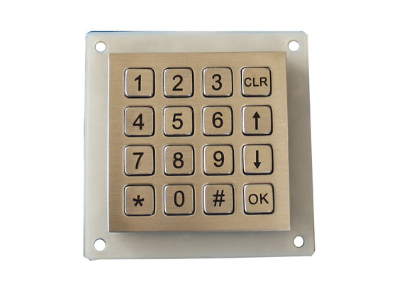 Compact Format Vandal Proof 16 Keys Metal Keypad With Dot Matrix