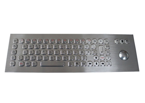 IP67 Panel Mounted Keyboard 74 Keys 400DPI With Mechanical Trackball