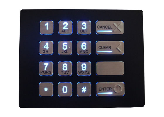 Dot Matrix IP67 Dynamic Vandal Proof Backlit Keypad For Bank Kiosk