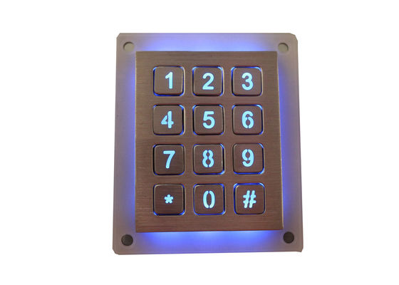 Dot Matrix Metal Numeric Keypad 0.45mm Key Travel IEC 60512-6 Stainless Steel