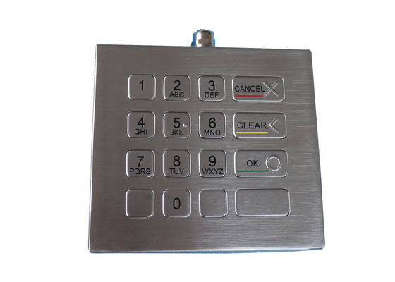 Desktop IK09 Vandal Proof Keypad Brushed Metal RS232 With 16 Keys