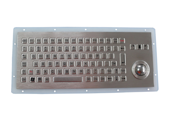 Compact Format Metal Keyboard With Trackball IP67 Panel Mount PS2 USB
